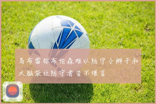 乌布雷称布伦森难以防守小辫子和大脑袋让防守者苦不堪言